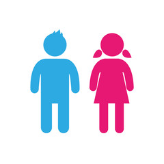 Vector girl and boy Icon. © 4zevar