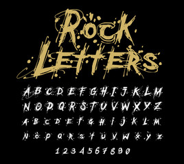     Hand drawn dry brush font. Modern brush lettering. Grunge style alphabet. Vector illustration. 