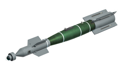 An air-to-surface missile (ASM). 3D rendering