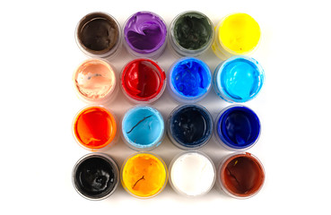 Bottles with acrylic paints