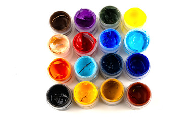 Bottles with acrylic paints