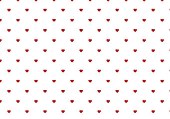 Tiny dark red hearts on white background seamless pattern for Valentine's Day