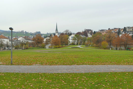 Park in autumn weather, Richterswil, Switzerland