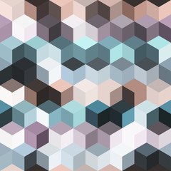 Hexagon grid seamless vector background. Stylized polygons bauhaus corners geometric design. Trendy colors hexagon cells pattern for game ui. Hexagonal shapes modern backdrop.