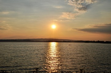 Zugersee mit Sonnenuntergang, Kanton Zug, Schweiz
