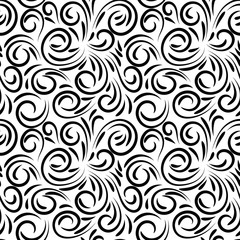 Abstract curly geometric seamless pattern. Doodle background. Vector illustration.