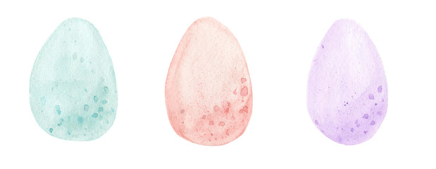 Watercolor set of pastel eggs