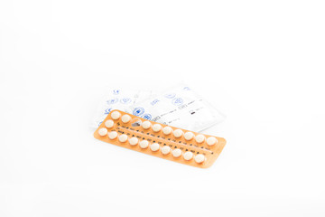 Contraceptive pills and condom - birth control and safe sex