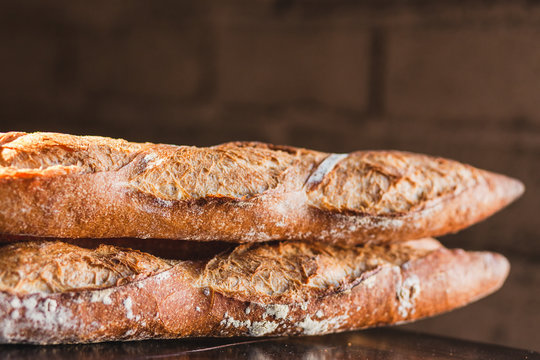 close up of two baguettes 