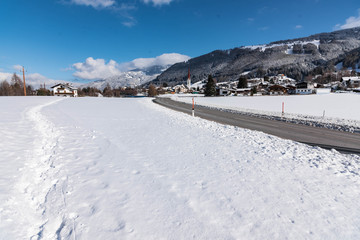 Mieders Stubaitalstra&szlig;e im Winter