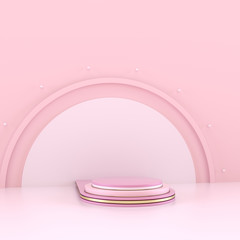 Minimalistic showcase with empty space. Design for product presentation.