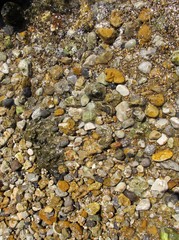 wet pebbles on the beach, background