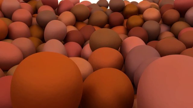 Animated rotation and view from a pile of regular eggs with darker shells lying on white base and against white background. Full 360 degree spin and loop able.