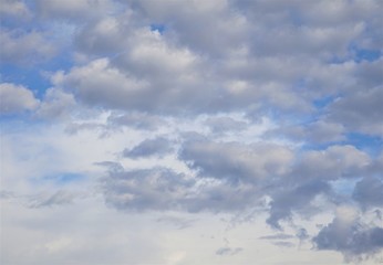 Amazing altocumulus clouds on clear blue sky, Winter in GA USA.