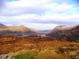 Mountains and lakes of Ring of Kerry Ireland
