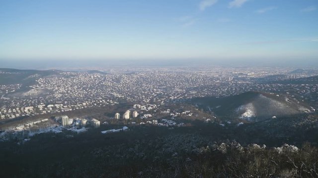 Elizabeth Lookout Tower on Janos Hill with look around the high scenery in other perspective.