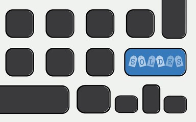 Soldes sur une touche de clavier d'ordinateur