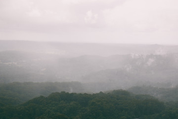 fog in the mountains clouds rain mist 
