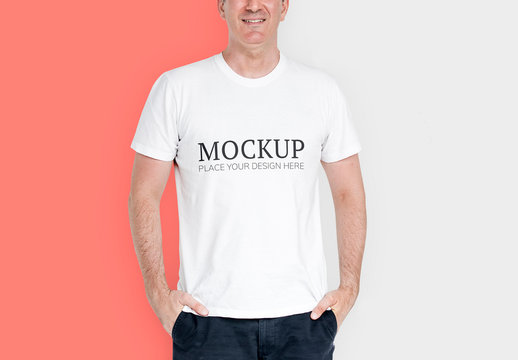 Person Wearing T-Shirt Mockup
