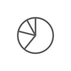 Pie chart, graphs in segments line icon.