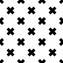 Fototapeta na wymiar seamless black crosses on white