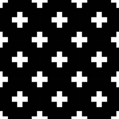 seamless white crosses on black