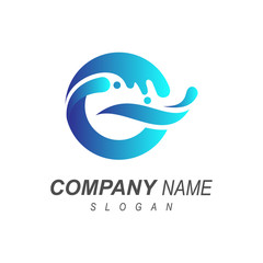 wave letter g logo template