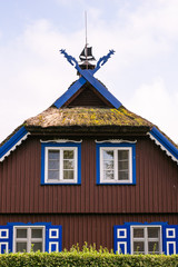 Nida. Traditional fisherman's house in Nida, Lithuania. Nida is a resort town in Lithuania. Located on the Curonian Spit between the Curonian Lagoon and the Baltic Sea. Lithuania, Nida, August 2018