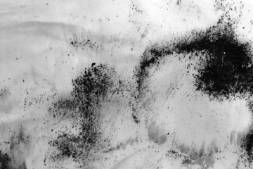 Abstract ink background. Marble style. Black paint stroke texture on white paper. Wallpaper for web and game design. Grunge mud art. Macro image of pen juice. Dark Smear.