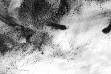Abstract ink background. Marble style. Black paint stroke texture on white paper. Wallpaper for web and game design. Grunge mud art. Macro image of pen juice. Dark Smear.