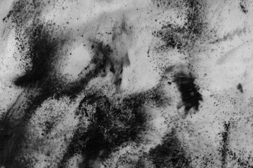 Abstract ink background. Marble style. Black paint stroke texture on white paper. Wallpaper for web and game design. Grunge mud art. Macro image of pen juice. Dark Smear.