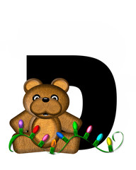 Alphabet Teddy Christmas Lights D