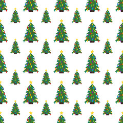 Seamless pattern with Christmas tree