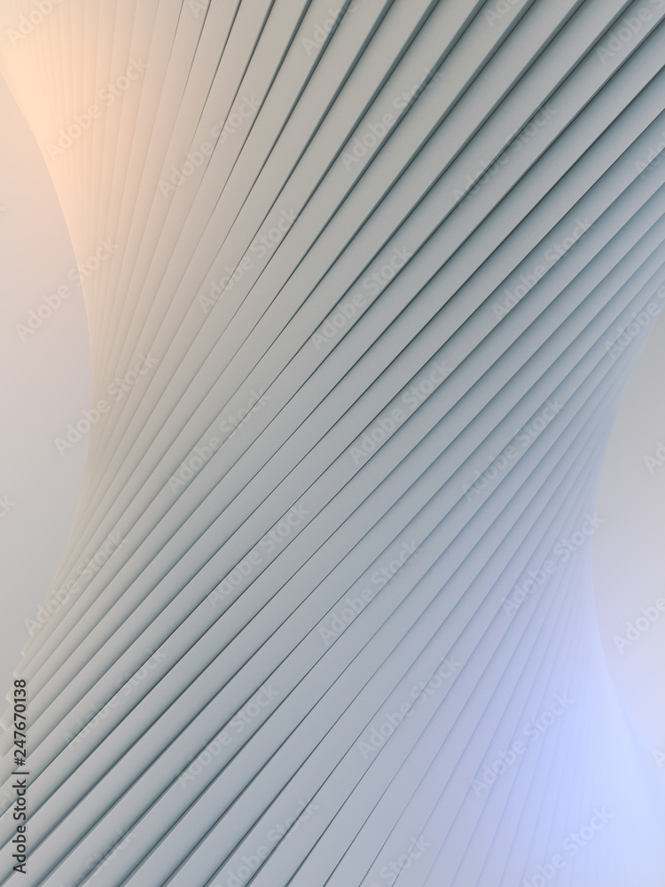 Poster white stripe pattern futuristic background. 3d render illustration