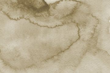 Watercolor yellow texture with abstract washes and brush strokes on the white paper background. Digital paper background.