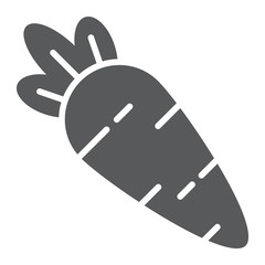 Carrot glyph icon, vitamin and food, vegetable sign, vector graphics, a solid pattern on a white background.