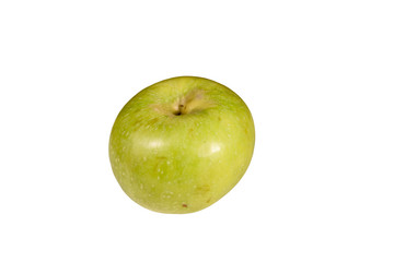 Ripe green apple isolated on a white background