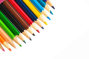 Crayon on white background