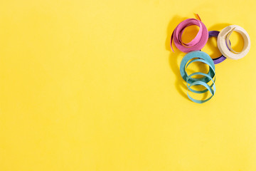 Mixed colorful streamers