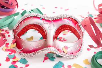 red venetian mask