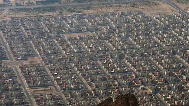 New residential areas in Al Ain. View from the mountain