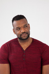 Fototapeta premium Thoughtful Black man looking up
