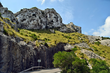 View of the hills and mountains on the way to the Formentor Lighthouse