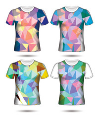  t-shirt templates abstract geometric collection of different colors polygonal mosaic