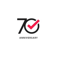 70 Year Anniversary Vector Template Design Illustration