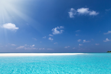 Maldivian sandbank in Indian ocean