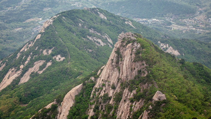 Mountain Peaks at Bukhansan National Park in Seoul