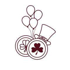 leprechaun hat with coins isolated icon