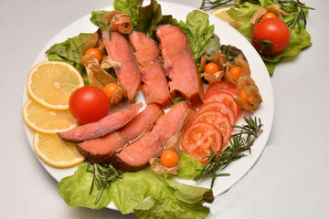 Chinook salmon (LAT. Oncorhynchus tshawytscha) smoked
