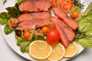 Chinook salmon (LAT. Oncorhynchus tshawytscha) smoked